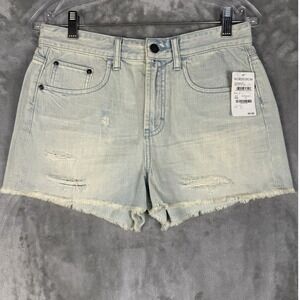 BP Nordstrom Light Wash Distressed Denim Shorts Women Size 5 Raw Hem